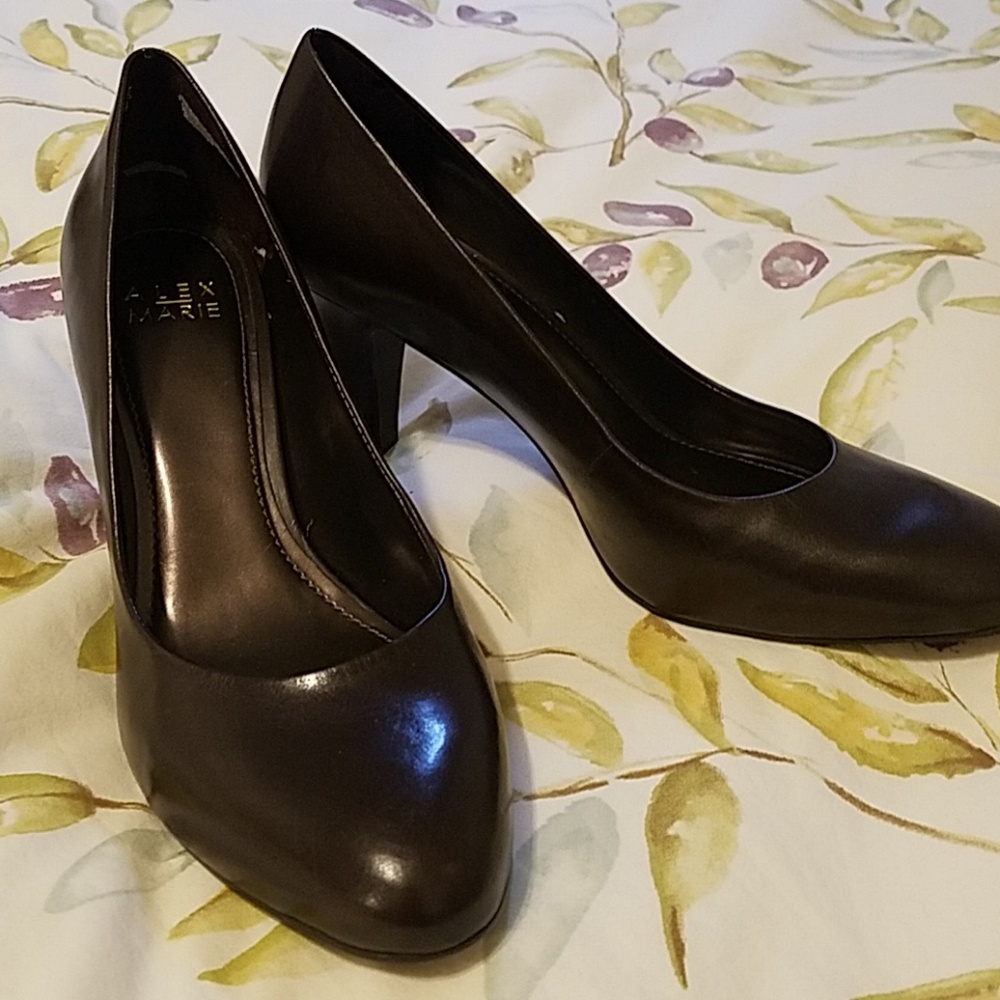 Alex Marie dark brown leather heels